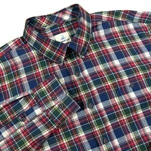 johnnie-O Red and Blue Plaid Button-Down Shirt
